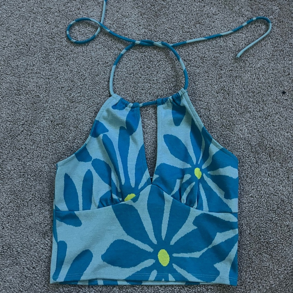 Forever 21 Green and Blue Knit Top